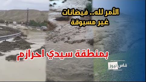 بالفيديو : الأمر لله.. فيضانات غير مسبوقة بمنطقة سيدي احرازم