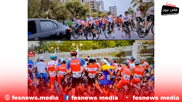 مهرجان الضحك في العاب البحر المتوسط بوهران 😂الدراجون يتفاجؤون بتعطيل السباق بسبب مرور سيارات خاصة على المدار