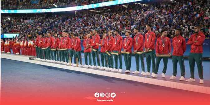 Moroccan Olympic Team Players Receive Bronze Medals Amidst Large Audience Attendance (Photos)