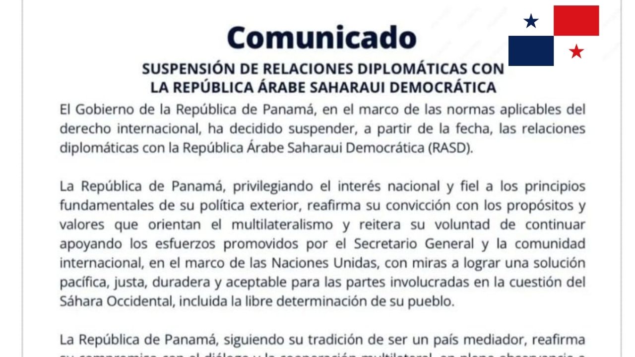 Panama Suspends Diplomatic Relations with the Sahrawi Arab Democratic Republic (SADR)