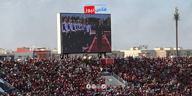 Prince Moulay Rachid arrives at the sports complex in Fez to attend the Throne Cup final between Nahdat Berkane and Olympique Club of Safi