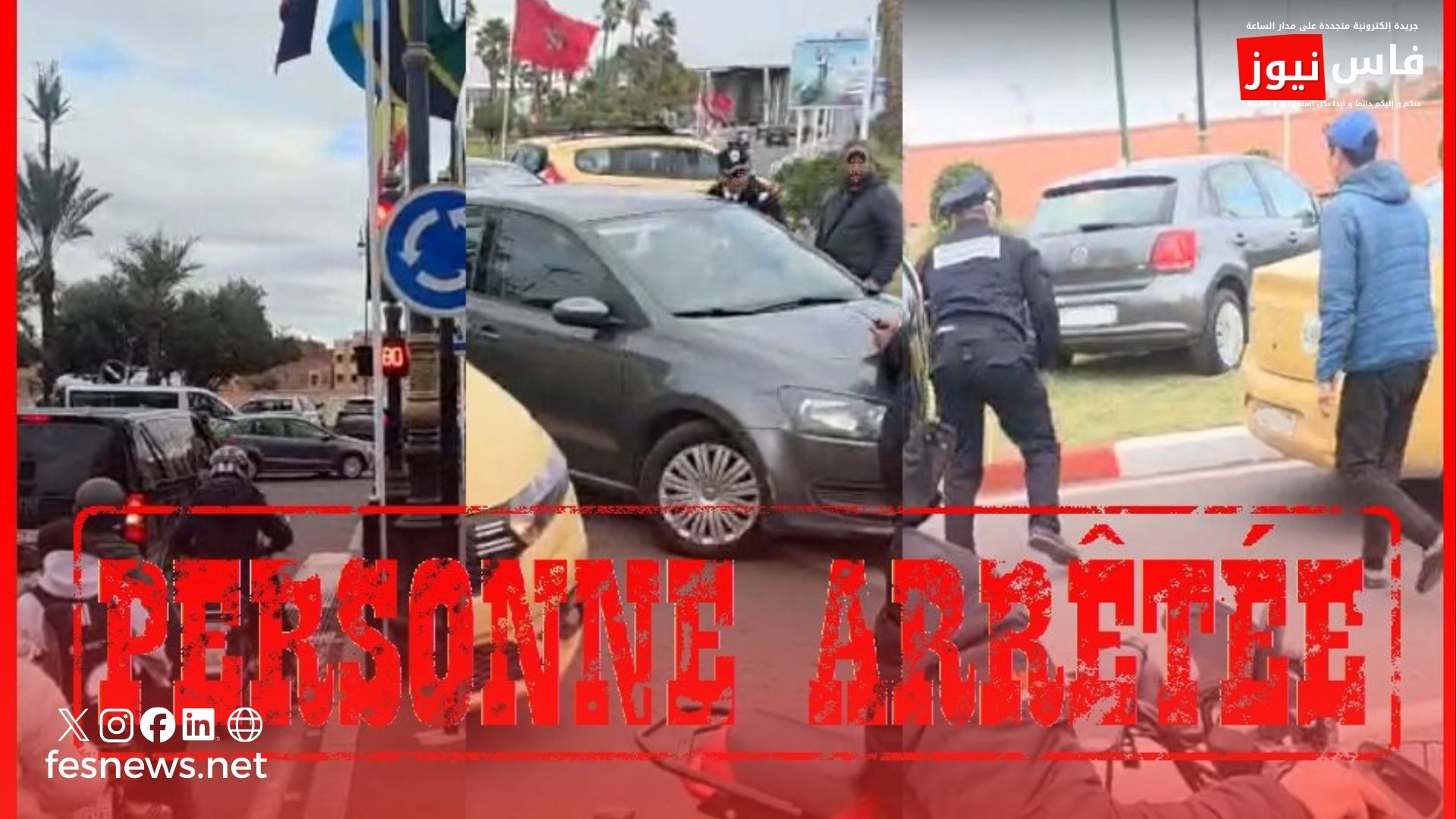 Marrakech: Controlled security intervention leads to the arrest of an “InDrive” driver for refusing to comply and endangering a police officer